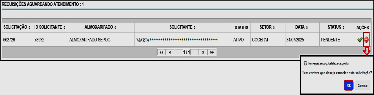 Fig. 3 – Cancelamento de requisições