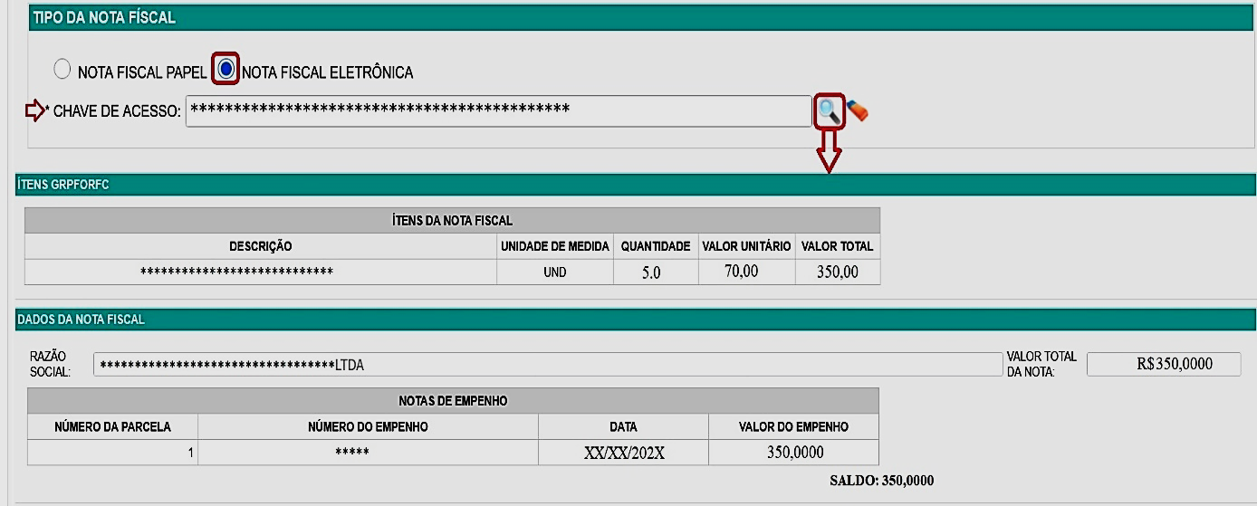 Fig. 18 – Pesquisa de nota fiscal