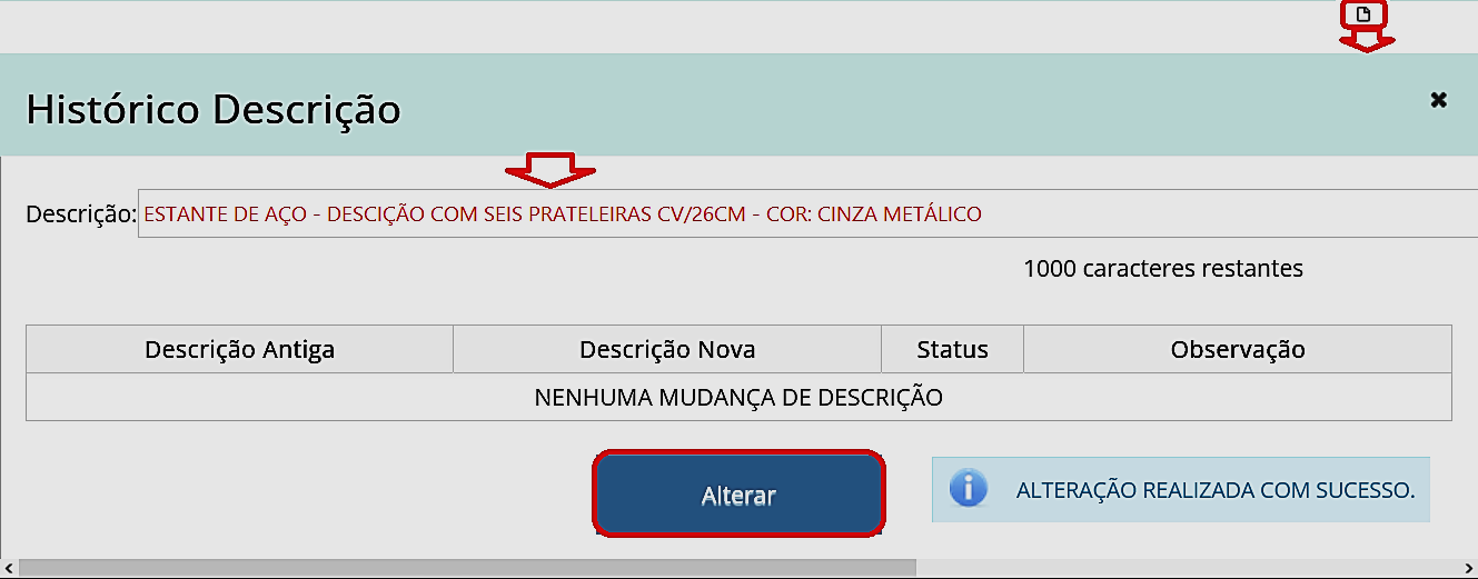 Fig. 25.1 – Alteração de descrição de bem