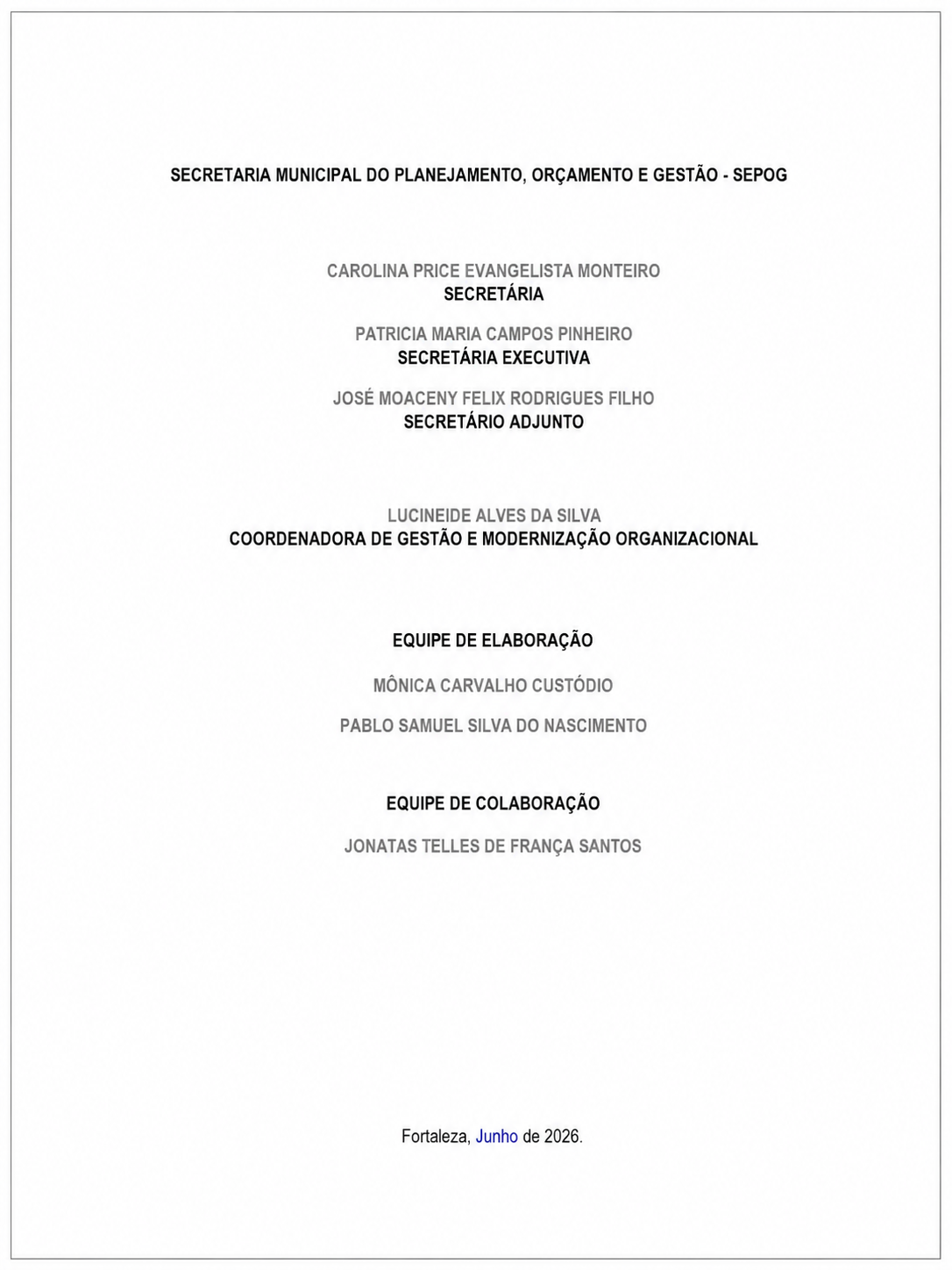 Página institucional com créditos organizacionais