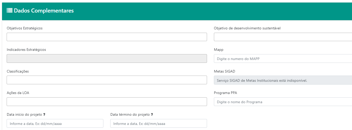 Como cadastrar um projeto?