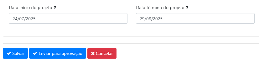 Como cadastrar um projeto?