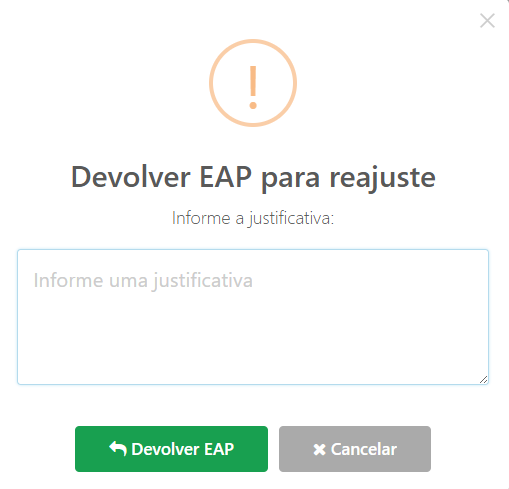 Como o Patrocinador deve devolver a EAP para reajuste?