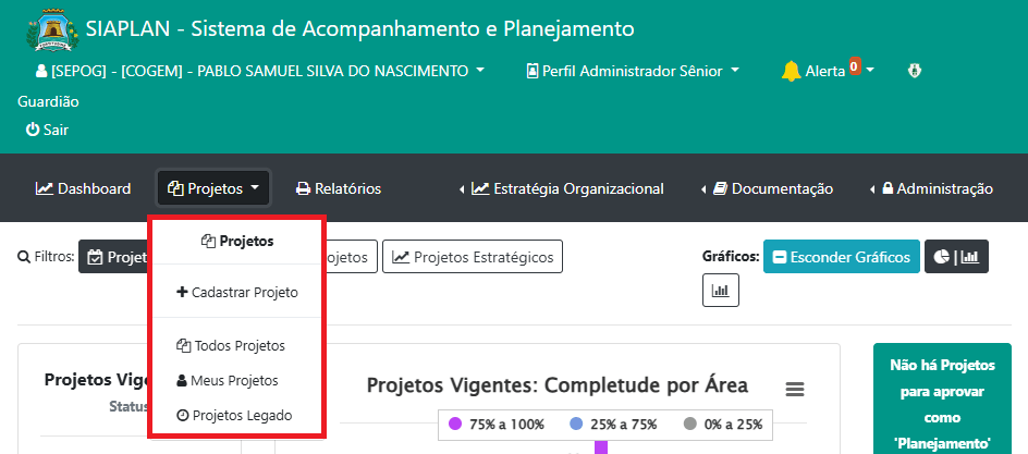 Como localizar um projeto?