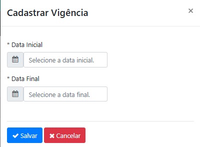 Como cadastrar Vigências?