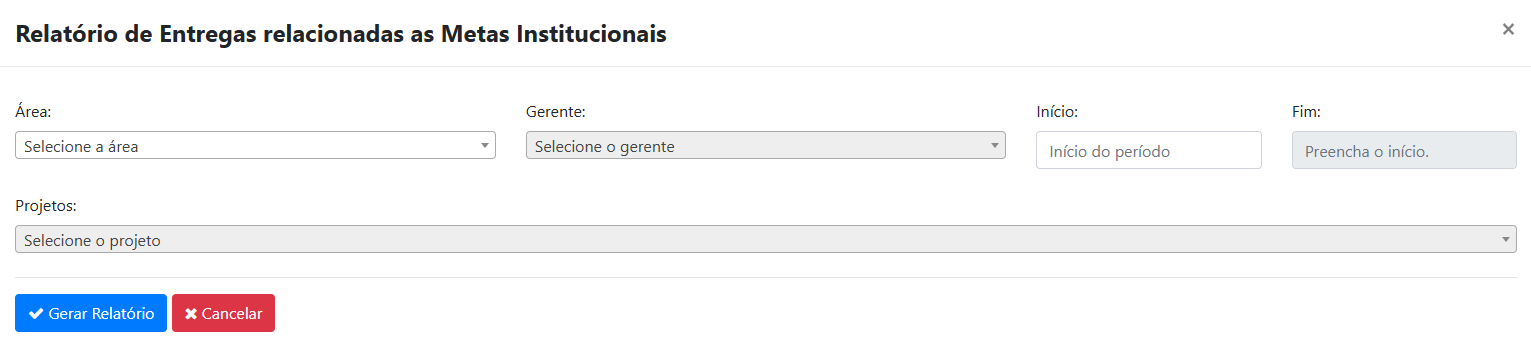 Relatório de relacionadas com as Metas Institucionais